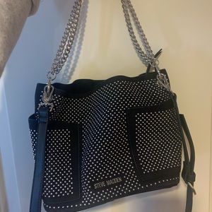 Steve Madden black studded bucket bag
